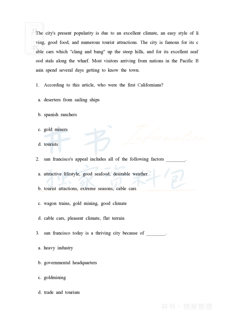 大学英语四级阅读40篇(含答案)_大学英语四六级_赠送_四六级作文模板+单词_阅读