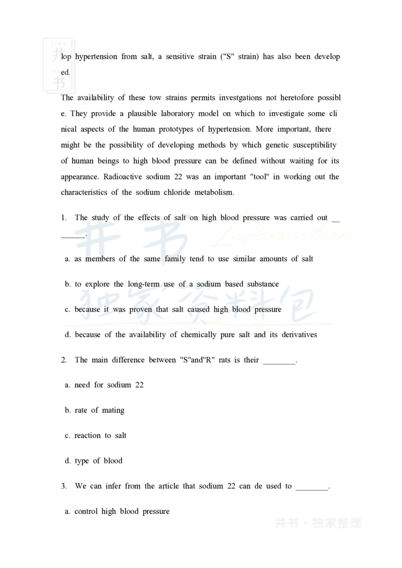 大学英语四级阅读40篇(含答案)_大学英语四六级_赠送_四六级作文模板+单词_阅读