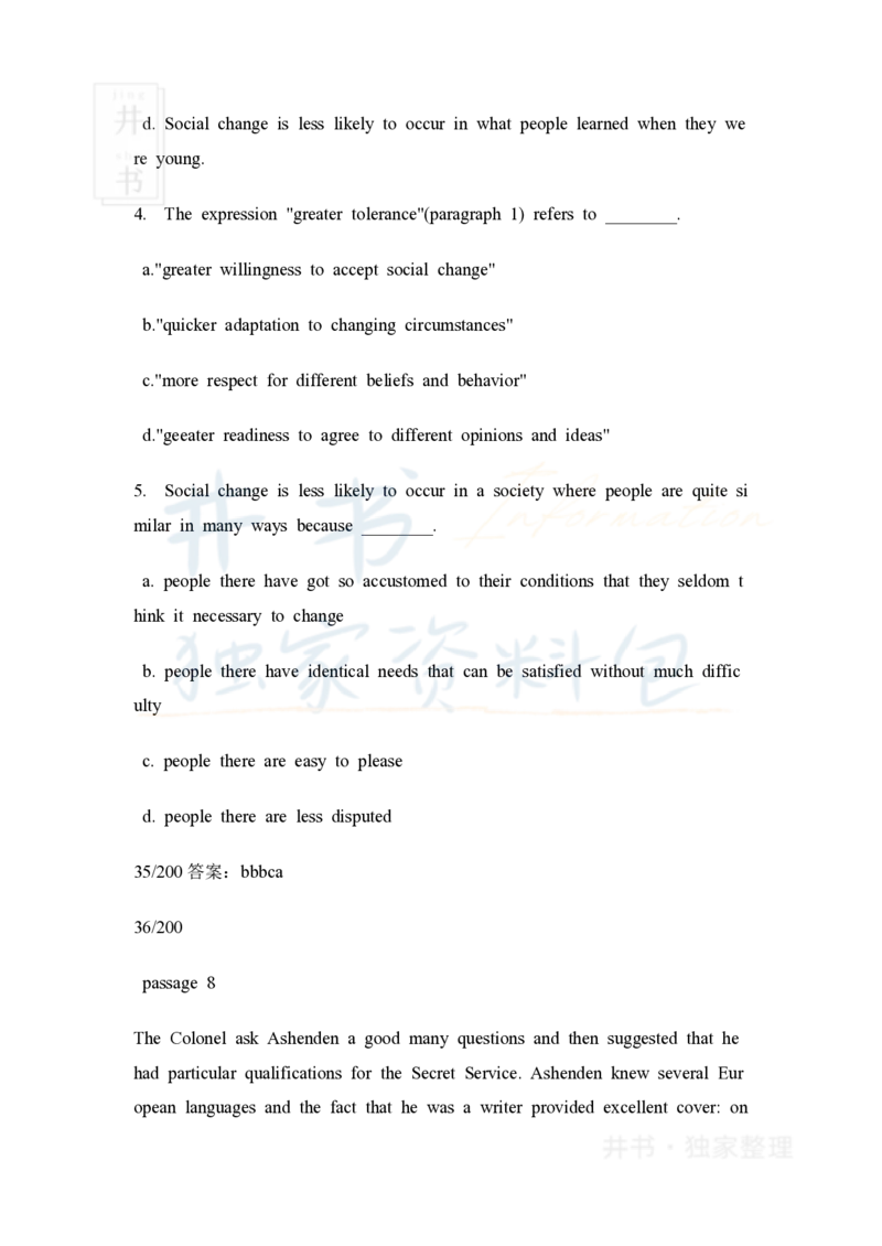 大学英语四级阅读40篇(含答案)_大学英语四六级_赠送_四六级作文模板+单词_阅读