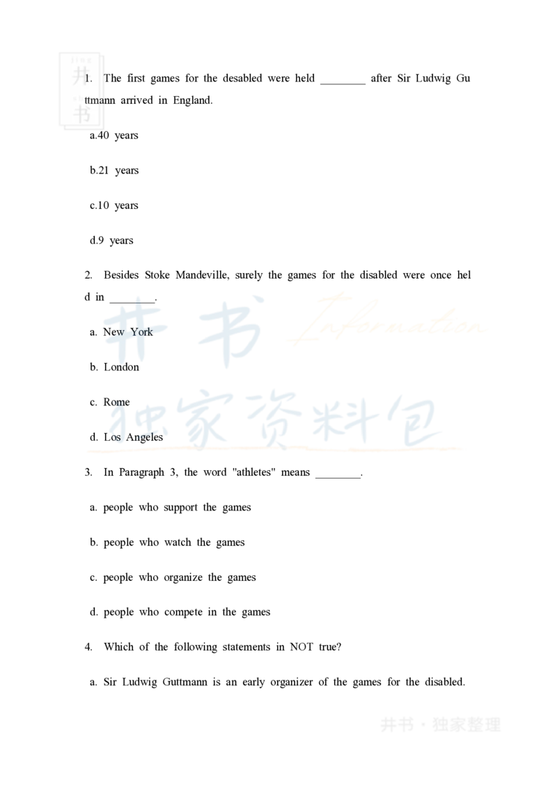 大学英语四级阅读40篇(含答案)_大学英语四六级_赠送_四六级作文模板+单词_阅读