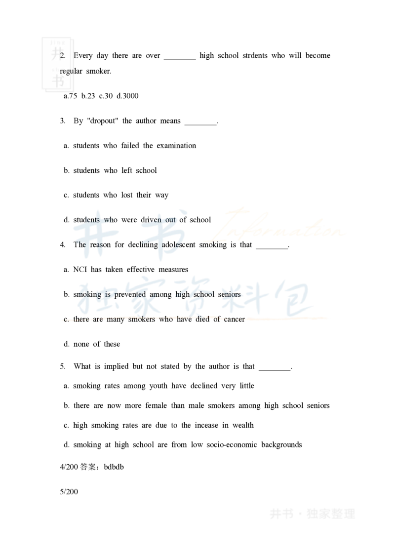 大学英语四级阅读40篇(含答案)_大学英语四六级_赠送_四六级作文模板+单词_阅读