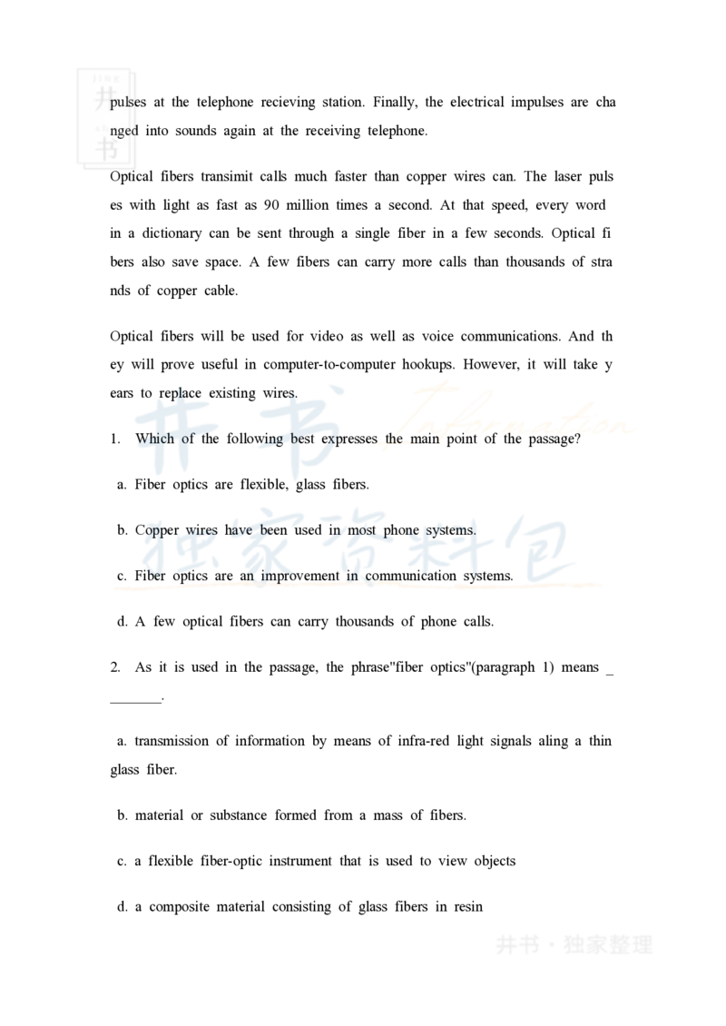 大学英语四级阅读40篇(含答案)_大学英语四六级_赠送_四六级作文模板+单词_阅读