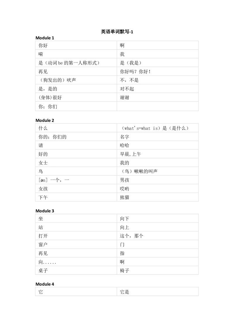 外研版（一起）小学英语一年级上册单词默写_26春四年级上下册人教版_四上英语合集人教版PEP英语四年级上册新教材（教学视频+课件+动画+音频+练习+教案）_17练习资料_1-6年级上册