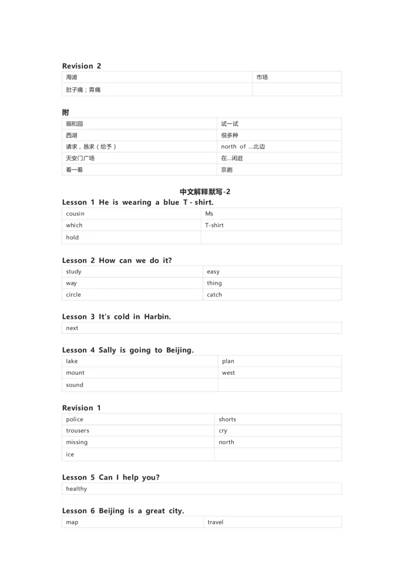 接力版英语六年级下册单词默写表_26春四年级上下册人教版_四上英语合集人教版PEP英语四年级上册新教材（教学视频+课件+动画+音频+练习+教案）_17练习资料_《小学英语单词默写表》