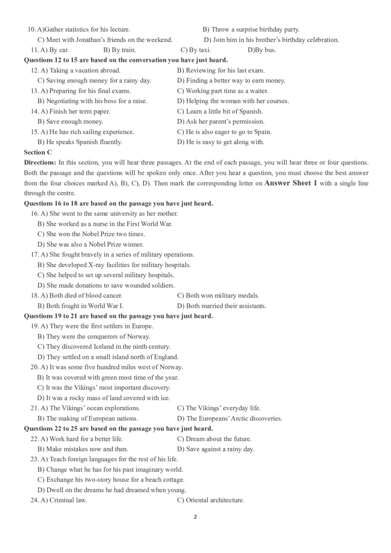 四级真题2017-2020一键打印版_大学英语四六级_大学英语四级+六级_四级真题