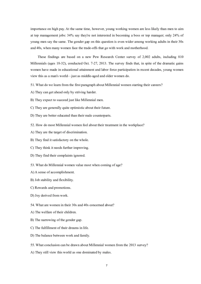 四级真题2017-2020一键打印版_大学英语四六级_大学英语四级+六级_四级真题