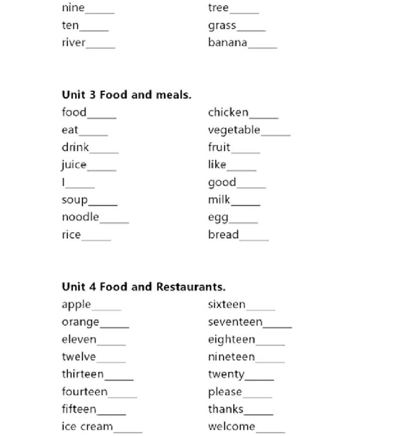 冀教三起三年级下册单词默写表_26春四年级上下册人教版_四上英语合集人教版PEP英语四年级上册新教材（教学视频+课件+动画+音频+练习+教案）_17练习资料_《小学英语单词默写表》