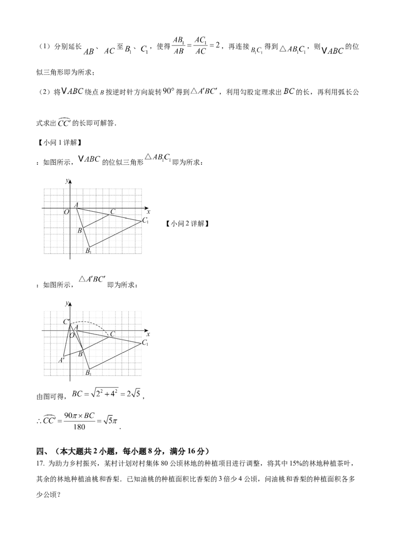 精品解析：安徽省芜湖市第二十八中学2025年九年级二模数学试卷（解析版）_2025年安徽省中考模拟试卷数学_2025年安徽数学二模卷61份