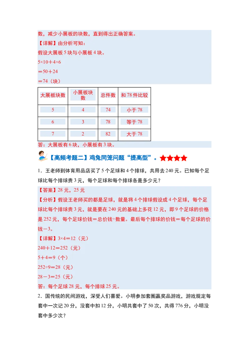 第九单元数学广角&mdash;&mdash;鸡兔同笼&middot;单元复习篇-四年级数学下册（解析版）人教版_2026春人教版数学四年级下册_四下人教数学_四年级下册_单元复习讲义