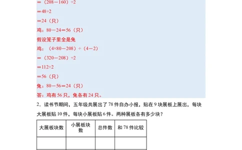 第九单元数学广角&mdash;&mdash;鸡兔同笼&middot;单元复习篇-四年级数学下册（解析版）人教版_2026春人教版数学四年级下册_四下人教数学_四年级下册_单元复习讲义