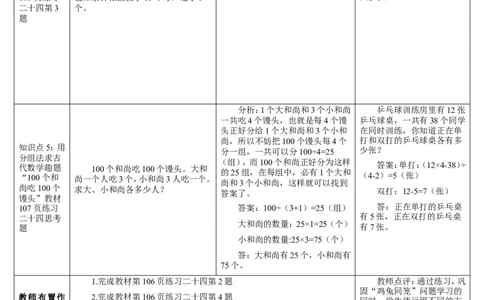 练习课_2026春人教版数学四年级下册_四下人教数学_四年级下册_教案_教案2+导学案人教四下数学_导学案_9数学广角&mdash;&mdash;鸡兔同笼