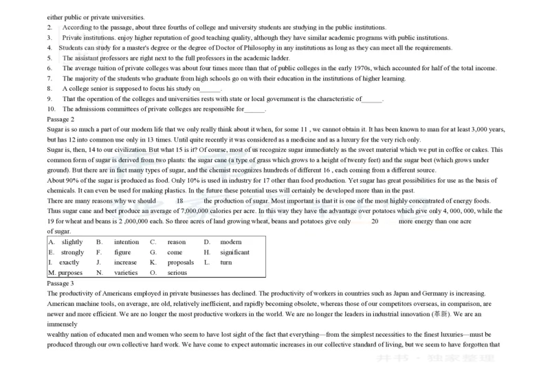 大学英语四级阅读200篇_大学英语四六级_赠送_四六级作文模板+单词_阅读