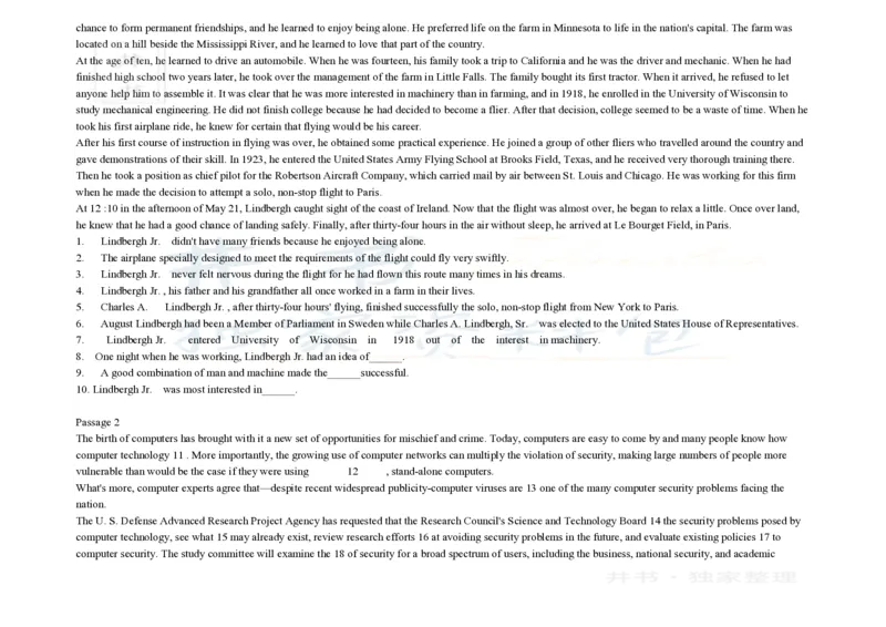 大学英语四级阅读200篇_大学英语四六级_赠送_四六级作文模板+单词_阅读