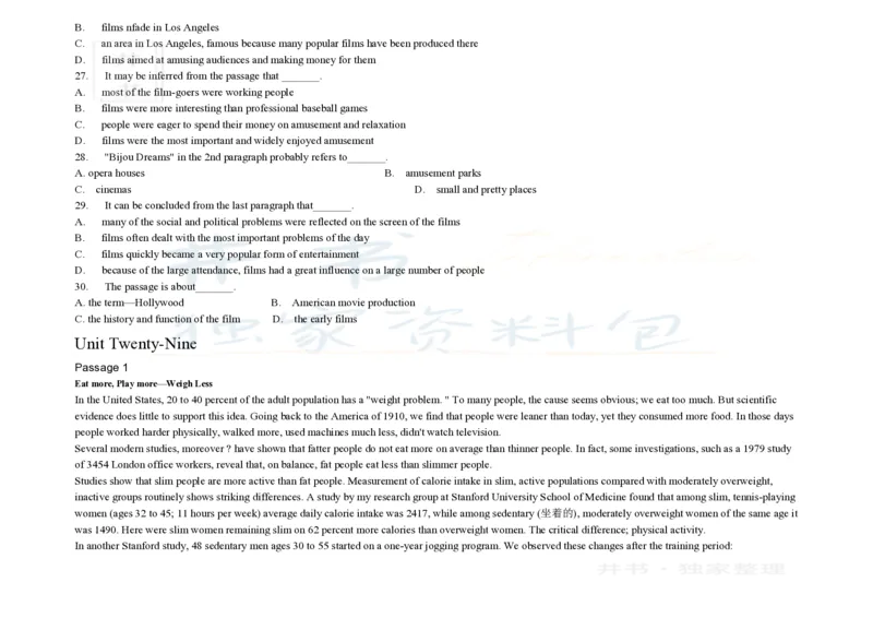 大学英语四级阅读200篇_大学英语四六级_赠送_四六级作文模板+单词_阅读