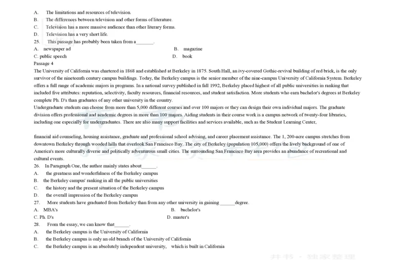 大学英语四级阅读200篇_大学英语四六级_赠送_四六级作文模板+单词_阅读