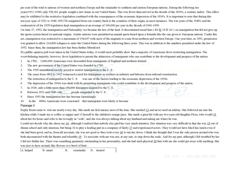 大学英语四级阅读200篇_大学英语四六级_赠送_四六级作文模板+单词_阅读