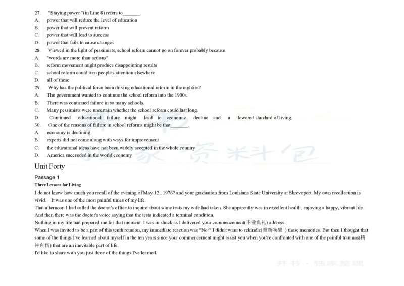 大学英语四级阅读200篇_大学英语四六级_赠送_四六级作文模板+单词_阅读