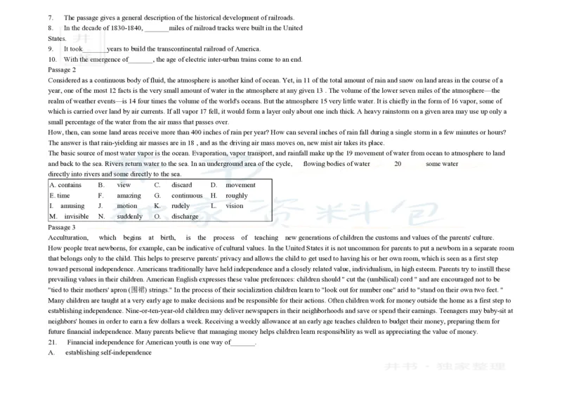 大学英语四级阅读200篇_大学英语四六级_赠送_四六级作文模板+单词_阅读