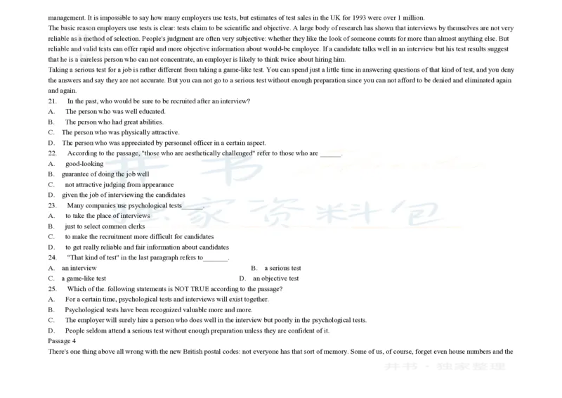 大学英语四级阅读200篇_大学英语四六级_赠送_四六级作文模板+单词_阅读