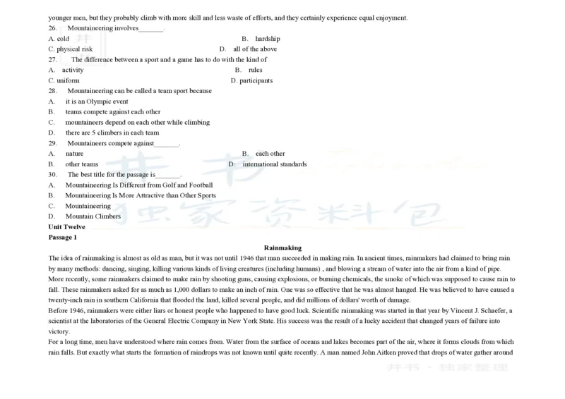 大学英语四级阅读200篇_大学英语四六级_赠送_四六级作文模板+单词_阅读