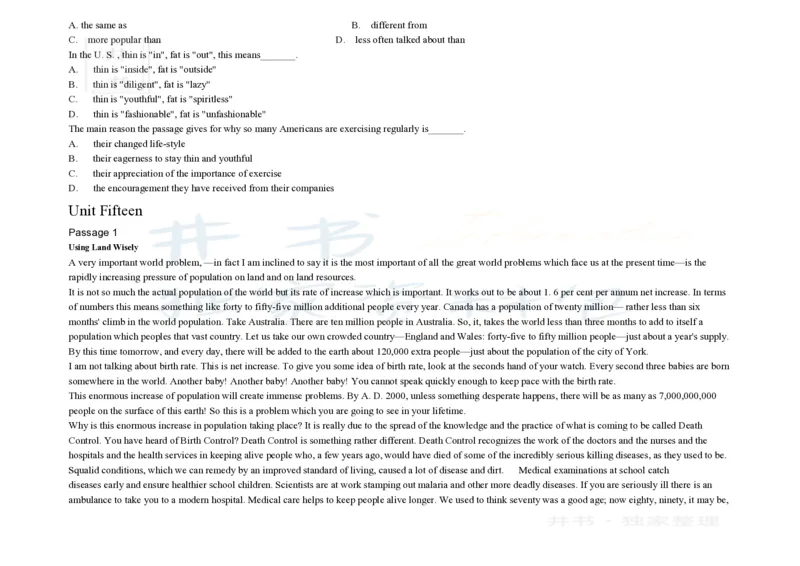 大学英语四级阅读200篇_大学英语四六级_赠送_四六级作文模板+单词_阅读