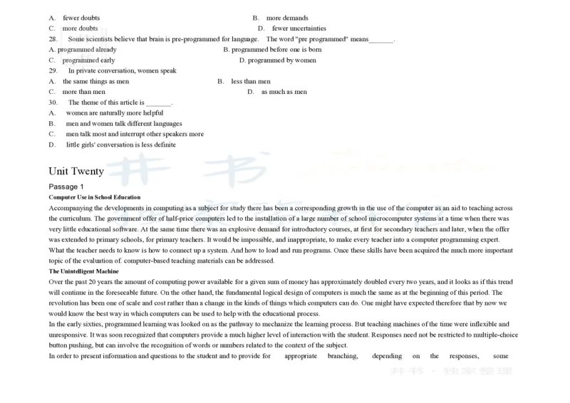 大学英语四级阅读200篇_大学英语四六级_赠送_四六级作文模板+单词_阅读