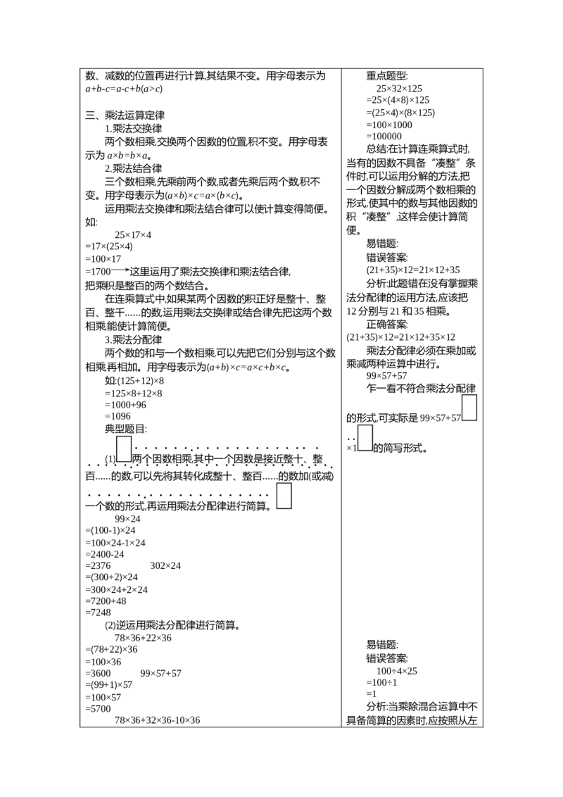 3.运算定律_2026春人教版数学四年级下册_四下人教数学_四年级下册_期末试卷_期末复习