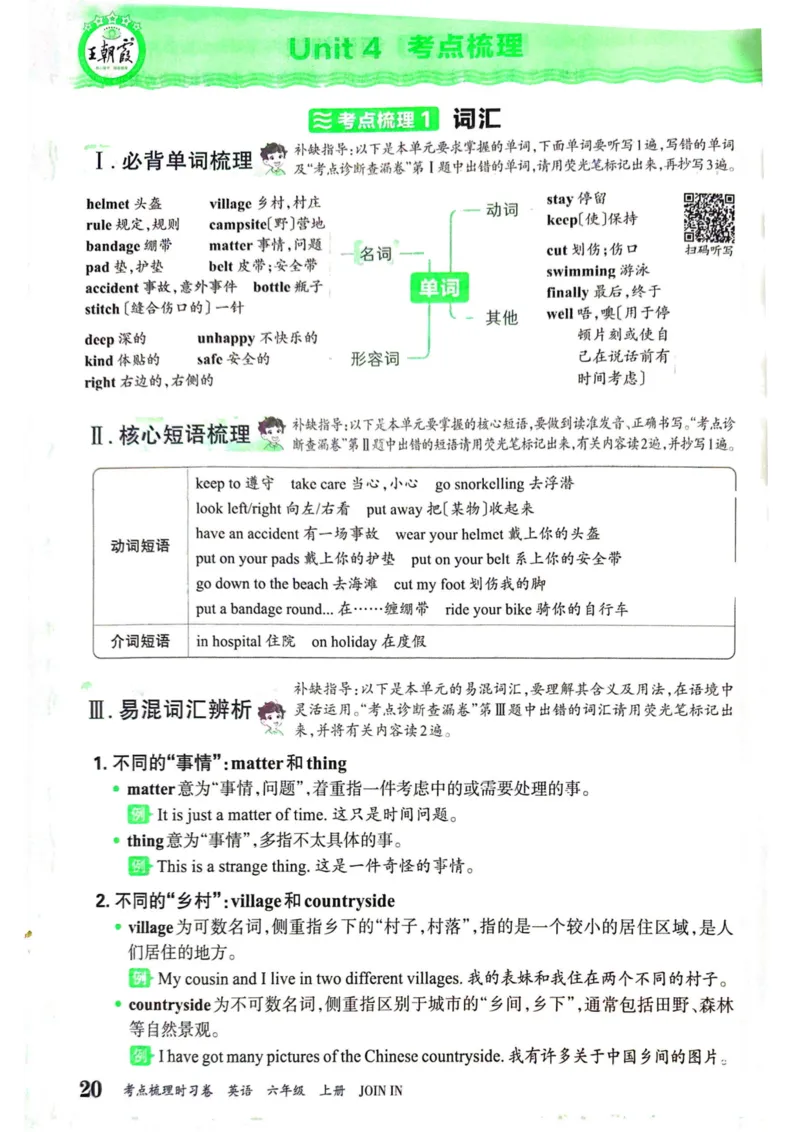 剑桥版英语六年级上册《考点梳理补缺手册》（24秋）_26春四年级上下册人教版_四上英语合集人教版PEP英语四年级上册新教材（教学视频+课件+动画+音频+练习+教案）_17练习资料