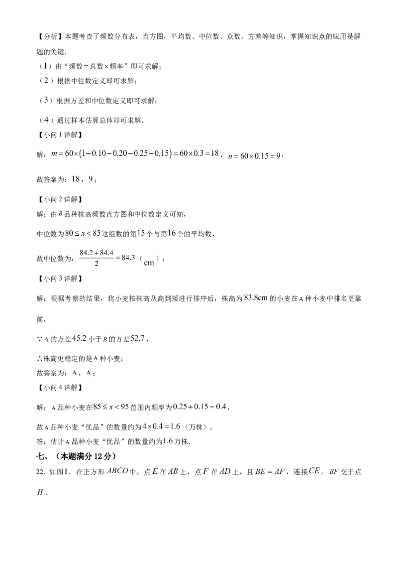 精品解析：2025年安徽安庆安师联盟九年级数学中考摸底考试试卷（解析版）_2025年安徽省中考模拟试卷数学_2025年安徽数学一模卷62份