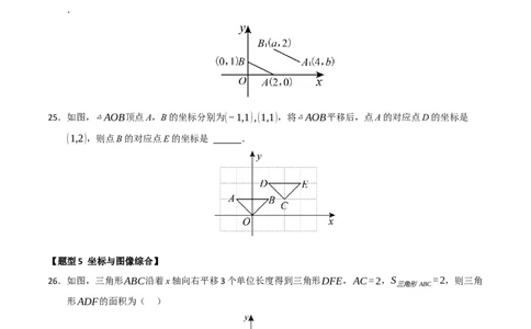 专题05平面直角坐标系重难点题型汇编（五大题型）（学生版）_初中数学_七年级数学下册（人教版）_重难点题型高分突破-U207