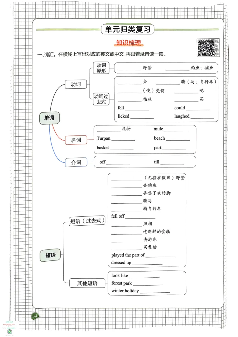 六年级英语下册25春人教PEP版《一本预习笔记》_26春四年级上下册人教版_四上英语合集人教版PEP英语四年级上册新教材（教学视频+课件+动画+音频+练习+教案）_17练习资料