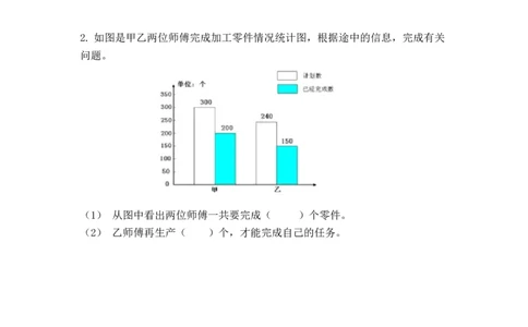 10.4平均数与复式条形统计图_2026春人教版数学四年级下册_四下人教数学_四年级下册_课时练