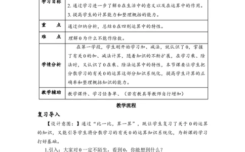 第一单元_第03课时有关0的运算（教学设计）-四年级数学下册人教版_2026春人教版数学四年级下册_四下人教数学_四年级下册_教学设计-与最新课件匹配