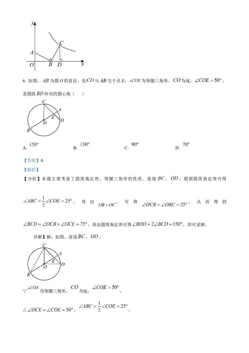 精品解析：安徽省马鞍山第八中学2025年中考一模数学试卷（解析版）_2025年安徽省中考模拟试卷数学_2025年安徽数学一模卷62份_精品解析：安徽省马鞍山第八中学2025年中考一模数学试卷