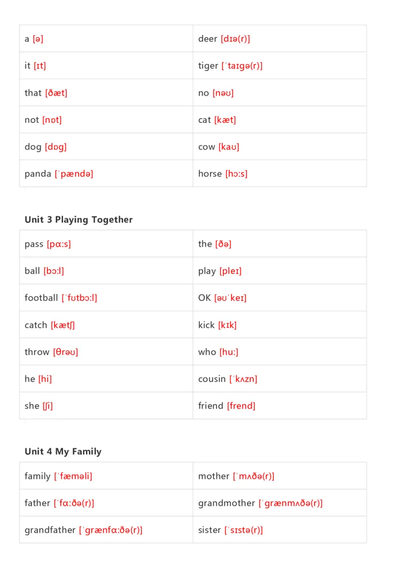 北师大三起三年级上英语单词默写_26春四年级上下册人教版_四上英语合集人教版PEP英语四年级上册新教材（教学视频+课件+动画+音频+练习+教案）_17练习资料_《小学英语单词默写表》