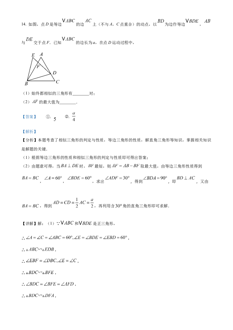 精品解析：安徽省滁州市来安县2025年九年级中考一模数学试卷（解析版）_2025年安徽省中考模拟试卷数学_2025年安徽数学一模卷62份