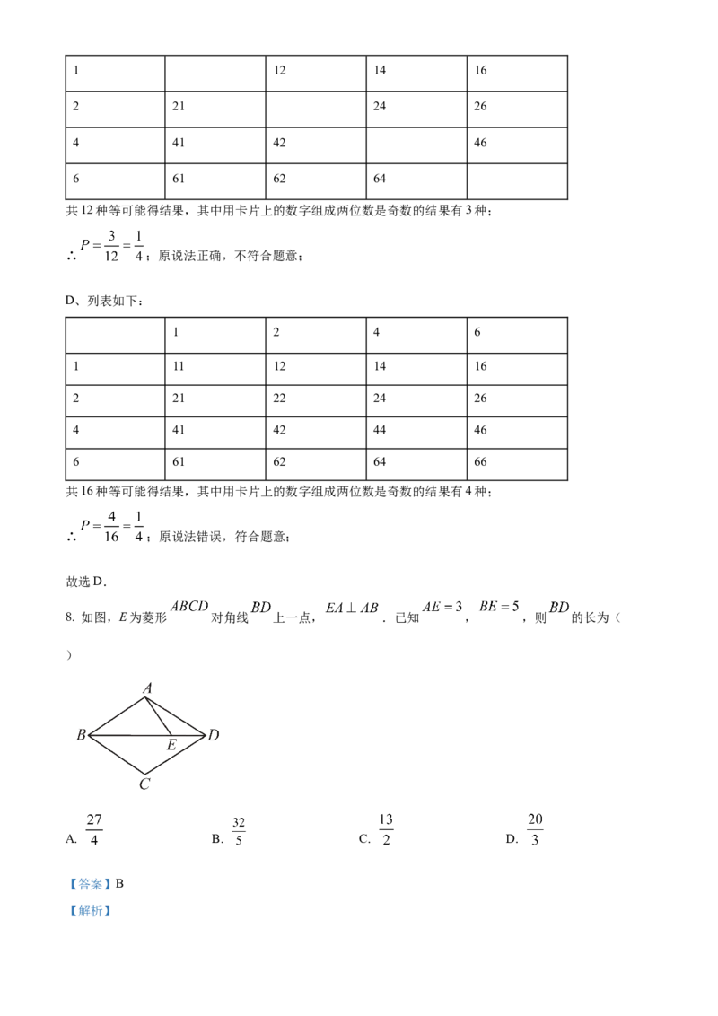 精品解析：安徽省滁州市来安县2025年九年级中考一模数学试卷（解析版）_2025年安徽省中考模拟试卷数学_2025年安徽数学一模卷62份