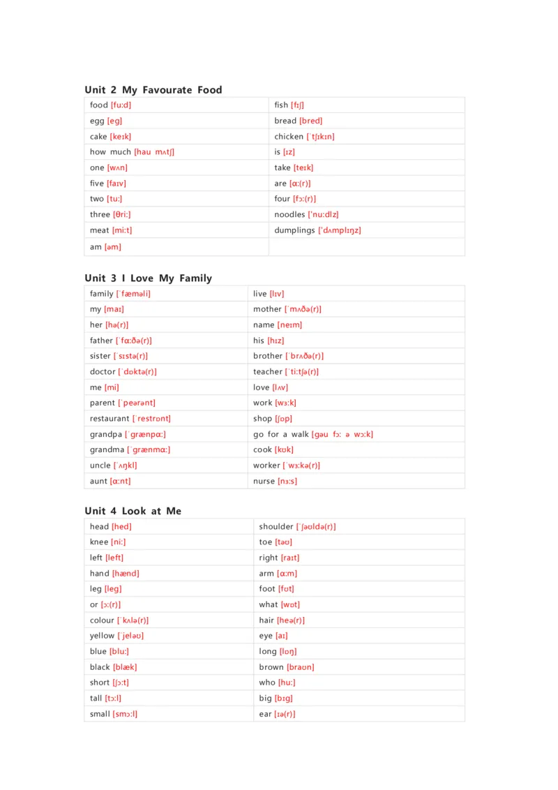 冀教版（一起）英语三年级上册单词默写表_26春四年级上下册人教版_四上英语合集人教版PEP英语四年级上册新教材（教学视频+课件+动画+音频+练习+教案）_17练习资料_冀教版（一起）