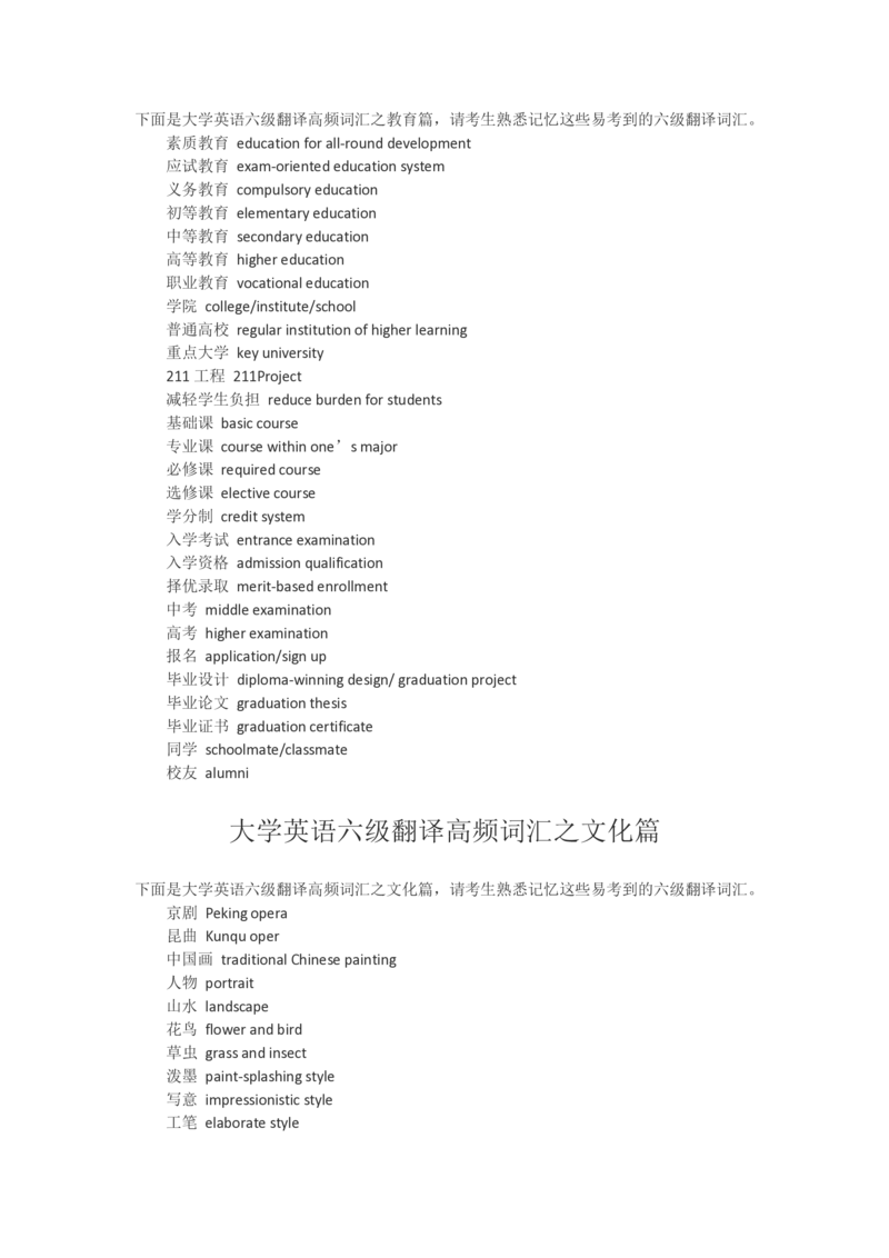 英语六级翻译词汇-六级翻译词汇必看_大学英语四六级_赠送_四六级作文模板+单词_四六级词汇