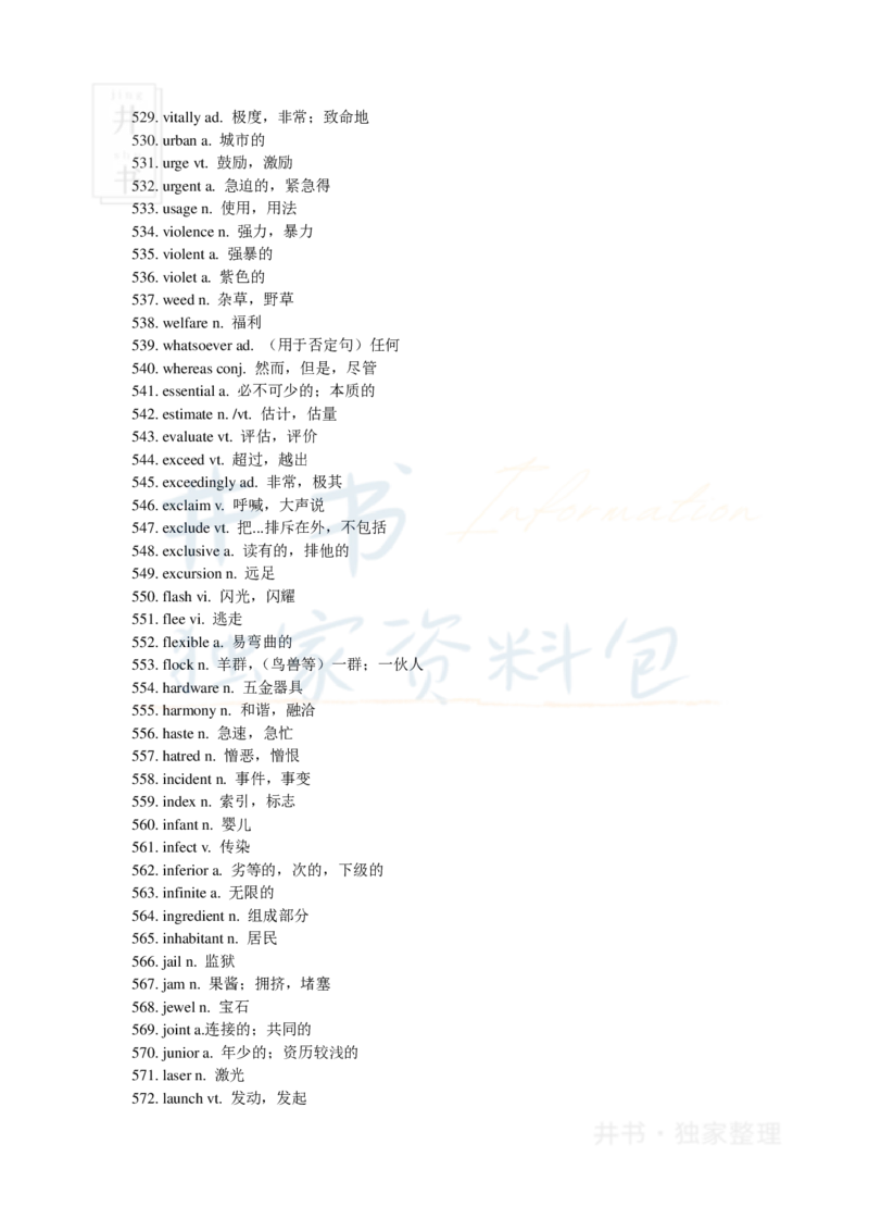 2新四级冲刺需牢记的700核心词_大学英语四六级_赠送_四六级作文模板+单词_四六级冲刺词汇