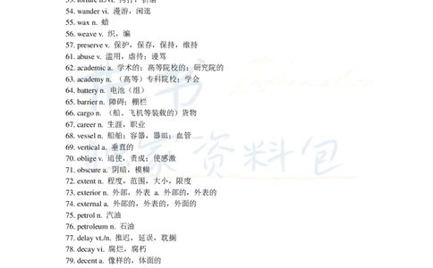 2新四级冲刺需牢记的700核心词_大学英语四六级_赠送_四六级作文模板+单词_四六级冲刺词汇