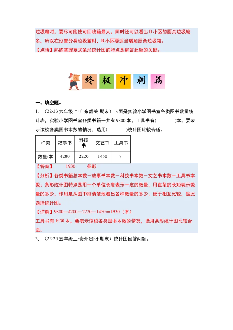 第八单元平均数与条形统计图&middot;单元复习篇-四年级数学下册（解析版）人教版_2026春人教版数学四年级下册_四下人教数学_四年级下册_单元复习讲义