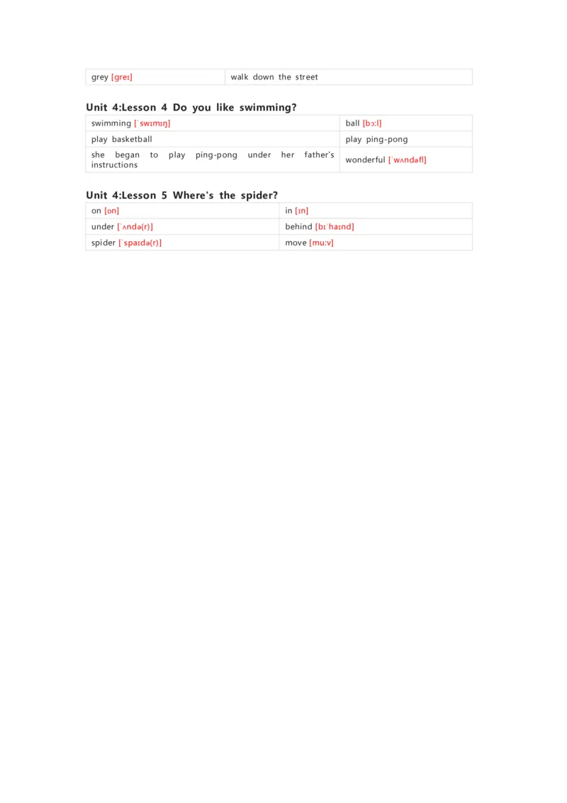 川教版英语四年级上册单词默写表_26春四年级上下册人教版_四上英语合集人教版PEP英语四年级上册新教材（教学视频+课件+动画+音频+练习+教案）_17练习资料_《小学英语单词默写表》
