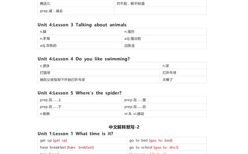 川教版英语四年级上册单词默写表_26春四年级上下册人教版_四上英语合集人教版PEP英语四年级上册新教材（教学视频+课件+动画+音频+练习+教案）_17练习资料_《小学英语单词默写表》