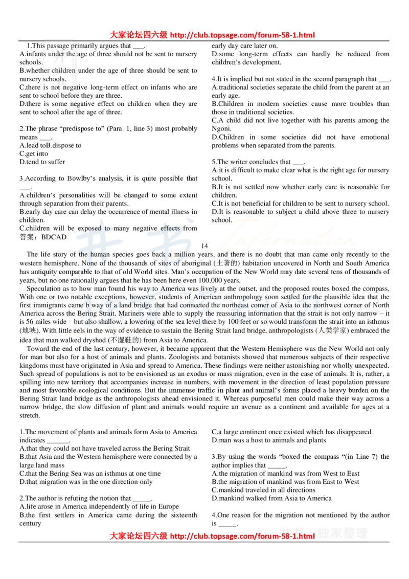 大学英语六级_阅读理解107篇_大学英语四六级_赠送_四六级作文模板+单词_阅读