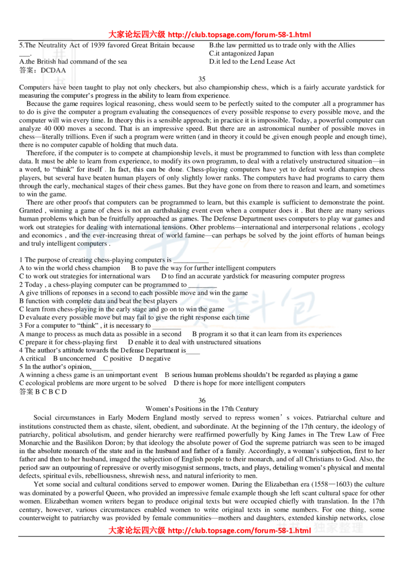 大学英语六级_阅读理解107篇_大学英语四六级_赠送_四六级作文模板+单词_阅读