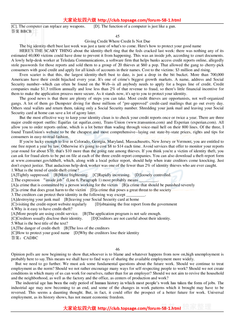 大学英语六级_阅读理解107篇_大学英语四六级_赠送_四六级作文模板+单词_阅读