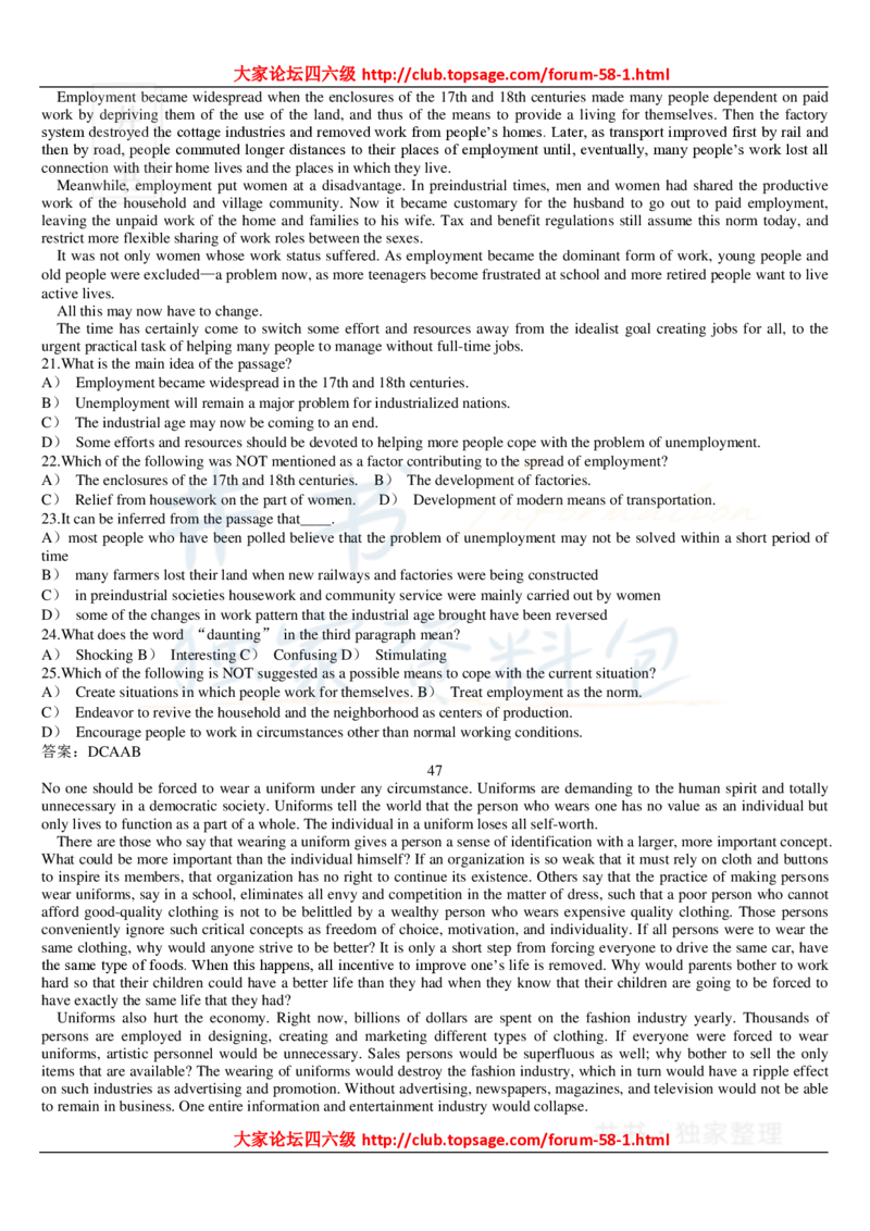 大学英语六级_阅读理解107篇_大学英语四六级_赠送_四六级作文模板+单词_阅读