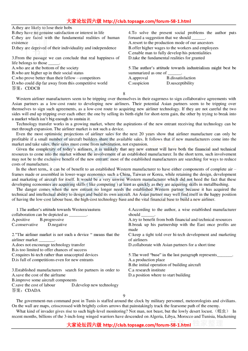 大学英语六级_阅读理解107篇_大学英语四六级_赠送_四六级作文模板+单词_阅读