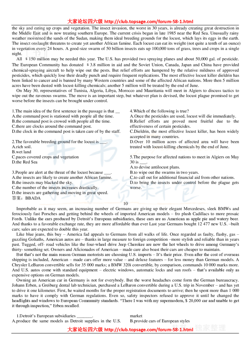 大学英语六级_阅读理解107篇_大学英语四六级_赠送_四六级作文模板+单词_阅读